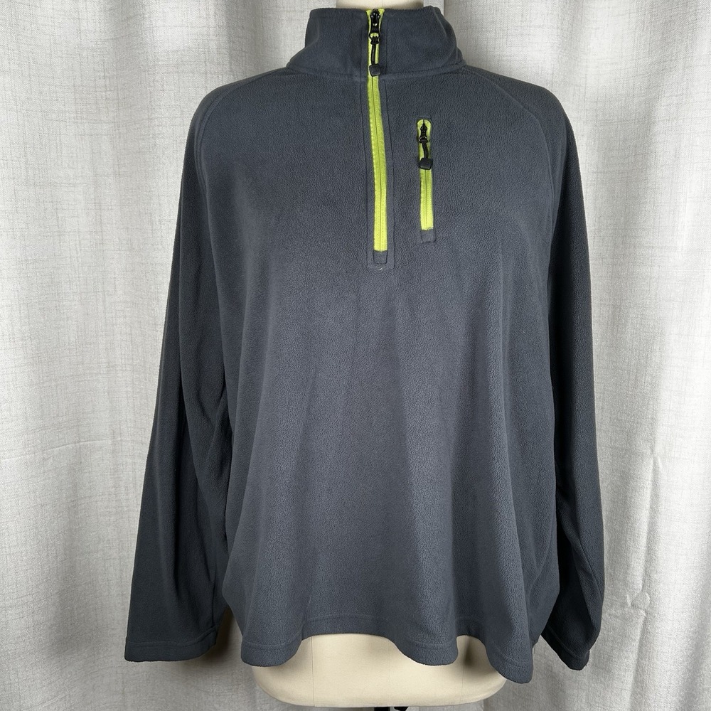 Starter Jacket Men's XL 46-48 Gray Fleece Pullover‎ 1/4 Zip Mock Neck RM33438